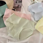 Women's High Coverage Vertical Ribbed Everyday Underwear Briefs - Image 3