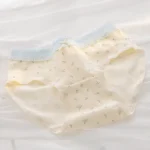 Cream Bow Print Blue Trim Everyday Briefs