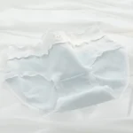 Pale Blue Scalloped Edge Button Detail Briefs