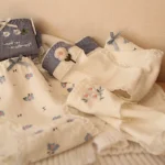 Cream Floral Detail Blue Bow Underwear Briefs - Image 4