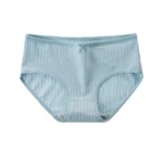 Pale Blue Ribbed Bow Detail Underwear Briefs