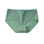 Sage Green Ribbed Bow Detail Underwear Briefs