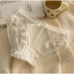 White Ruffle Trim Bow Detail Underwear Briefs