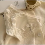 Cream Ruffle Trim Bow Detail Underwear Briefs